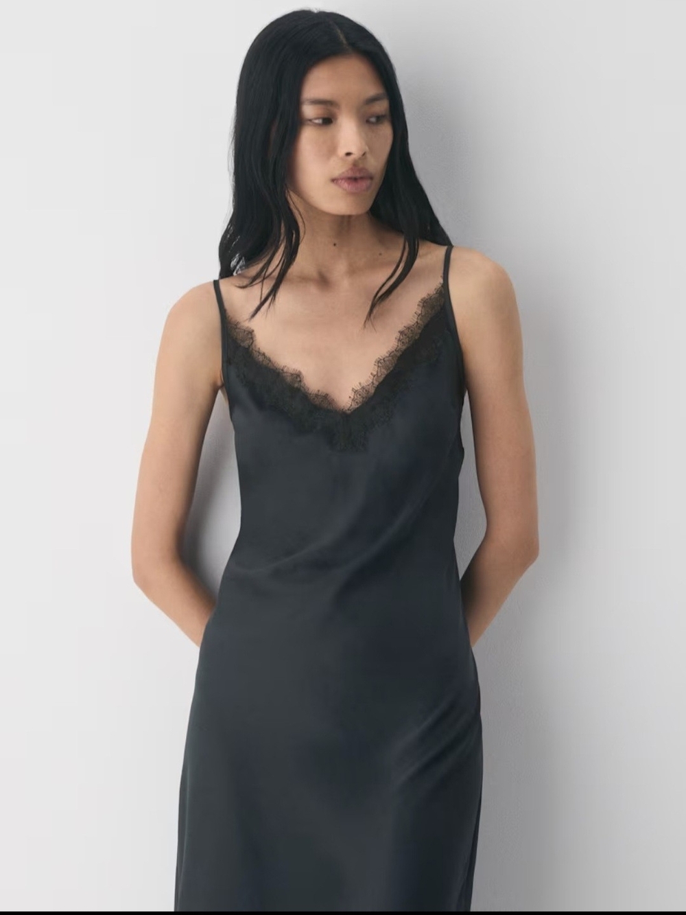 Aritzia Lamplight Satin Slip Dress